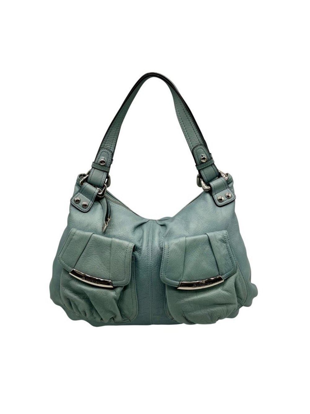B. Makowsky Pale Blue Cargo Pocket Shoulder Bag
